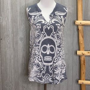Topshop Skull Print Distressed Tank 6